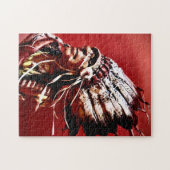 Inheemse "Nez Perce Hoofd" originele kunst Puzzel (Horizontaal)
