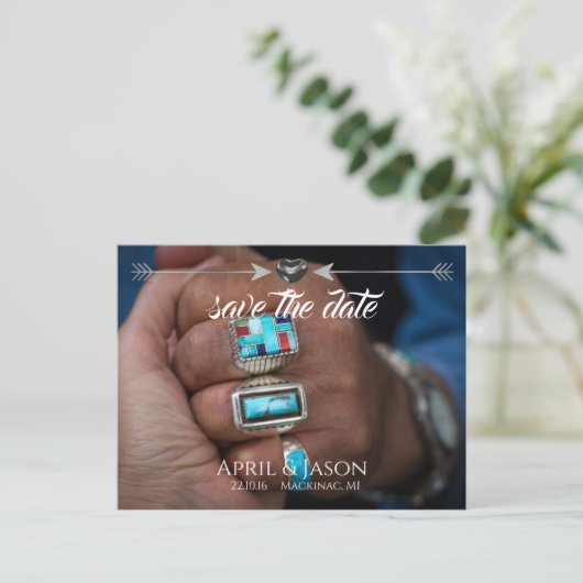 Inheemse Pijlen | Aankondiging "Save the Date" (Staand voorkant)