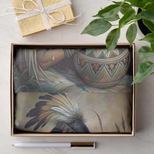 Inheemse Potter Schildert Pot Decoupage Tissuepapier (Geschenk)