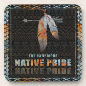 Inheemse Pride Indiase veer Retro Tribal Arrow Bier Onderzetter (Voorkant)