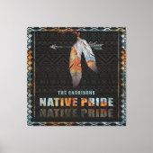Inheemse Pride Indiase veer Retro Tribal Arrow Canvas Afdruk (Voorkant)