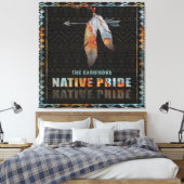 Inheemse Pride Indiase veer Retro Tribal Arrow Canvas Afdruk (Insitu (Slaapkamer))