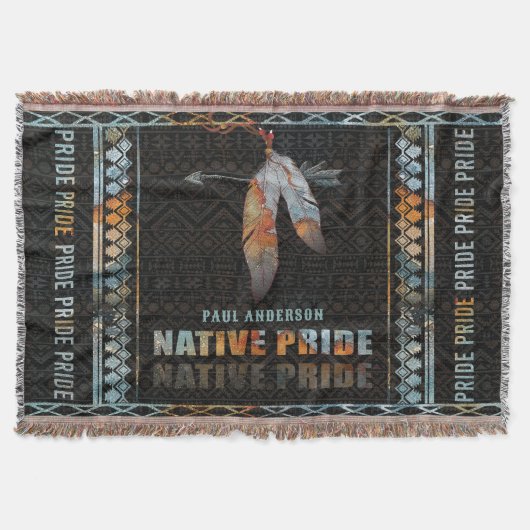 Inheemse Pride Indiase veer Retro Tribal Arrow Deken (Voorkant)