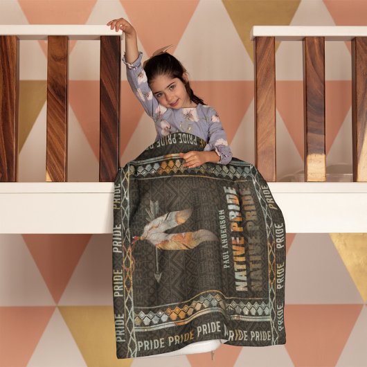 Inheemse Pride Indiase veer Retro Tribal Arrow Fleece Deken