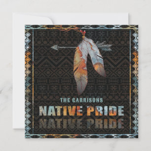 Inheemse Pride Indiase veer Retro Tribal Arrow Kaart