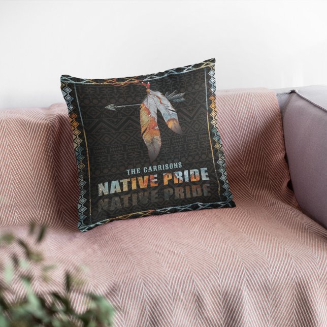 Inheemse Pride Indiase veer Retro Tribal Arrow Kussen (Creator heeft geüpload)
