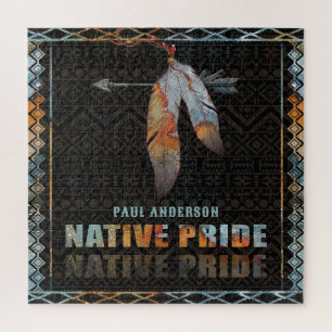 Inheemse Pride Indiase veer Retro Tribal Arrow Legpuzzel