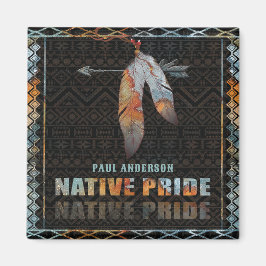 Inheemse Pride Indiase veer Retro Tribal Arrow Magneet