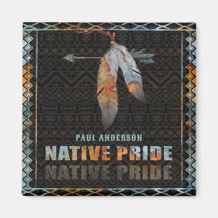 Inheemse Pride Indiase veer Retro Tribal Arrow Magneet