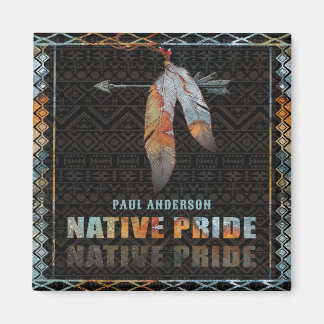 Inheemse Pride Indiase veer Retro Tribal Arrow Magneet