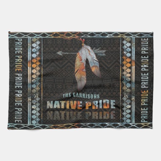 Inheemse Pride Indiase veer Retro Tribal Arrow Theedoek (Horizontaal)