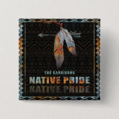 Inheemse Pride Indiase veer Retro Tribal Arrow Vierkante Button 5,1 Cm (Voorkant)