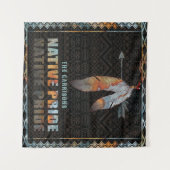 Inheemse Pride Indiase veer Retro Tribal Arrow Wandkleed (Voorkant (horizontaal))