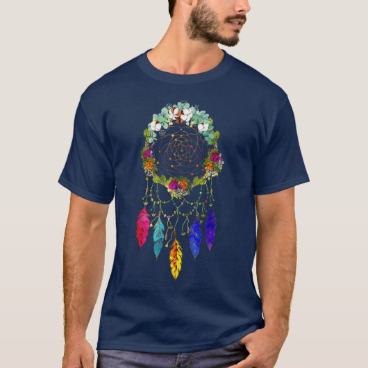 Inheemse Pride Indische Veathers Colorful T-shirt (Voorkant)