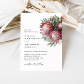 Inheemse Protea Aquarel Bloem Boho Botanisch Kaart