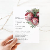 Inheemse Protea Aquarel Bloem Boho Botanisch Kaart