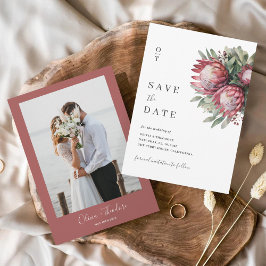 Inheemse Protea Aquarel Bloemige Boho Botanische Save The Date