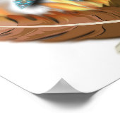 inheemse rode hawk veren en vlammen digitaal poster (Hoek)