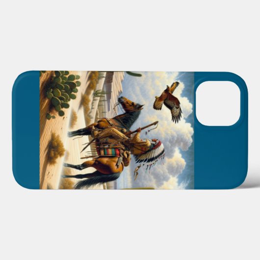 Inheemse scène iPhone Case (Achterkant (horizontaal))