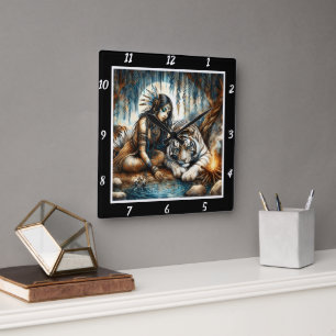 Inheemse sluimer: Tiger's Rest Willow's Embrace Vierkante Klok