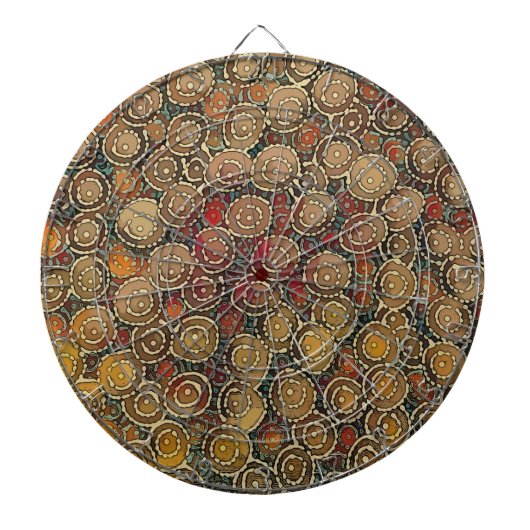 Inheemse Soakage in Ochre - meest uniek Dartbord (Voorkant)