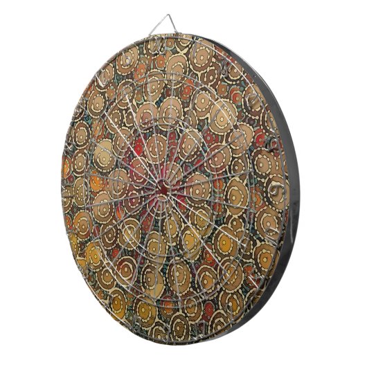 Inheemse Soakage in Ochre - meest uniek Dartbord (Voorkant Rechts)