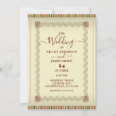 Inheemse stam Cream Dark Red en bruin huwelijk Kaart (Voorkant)