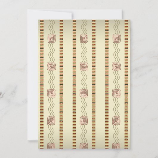 Inheemse stam Cream Dark Red en bruin huwelijk Kaart (Achterkant)