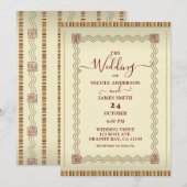 Inheemse stam Cream Dark Red en bruin huwelijk Kaart (Voorkant / Achterkant)