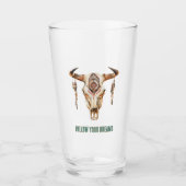 Inheemse Stam Stierhoorns Schedel   Glas (Voorkant)