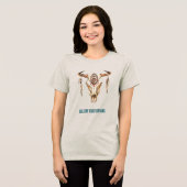Inheemse Stam Stierhoorns Schedel Tri-Blend Shirt (Voorkant volledig)