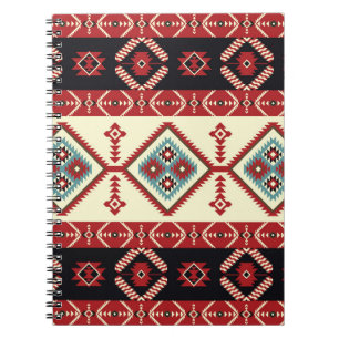 Inheemse stof. Geometrische ontwerpkilim. Etnische Notitieboek