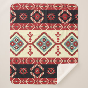 Inheemse stof. Geometrische ontwerpkilim. Etnische Sherpa Deken