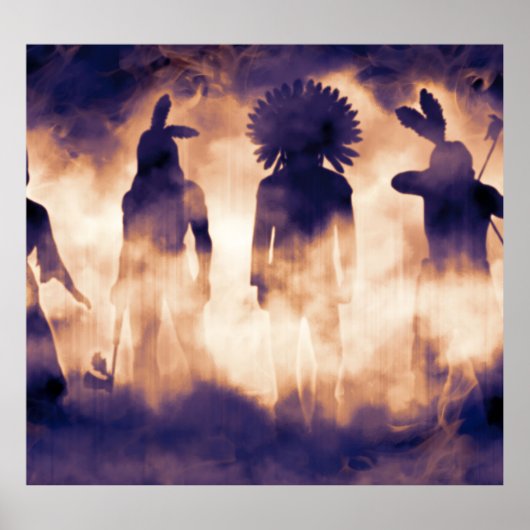 Inheemse strijders: mistige voorouderlijke opkomst poster (Voorkant)