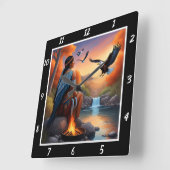 Inheemse stromingen: Eagle's Dive River's Gleam Vierkante Klok (Hoek)