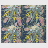 Inheemse Struik Blooms Royal Blue Cadeaupapier (Vlak)