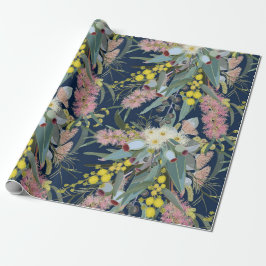 Inheemse Struik Blooms Royal Blue Cadeaupapier