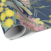 Inheemse Struik Blooms Royal Blue Cadeaupapier (Rol Hoek)