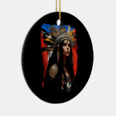 inheemse taino vrouw puertoricaanse vlag caraïben keramisch ornament (Rechts)