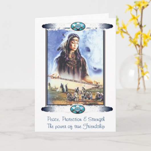 Inheemse Totem Kaarten: Vriendschap Kaart (Gele Bloem)