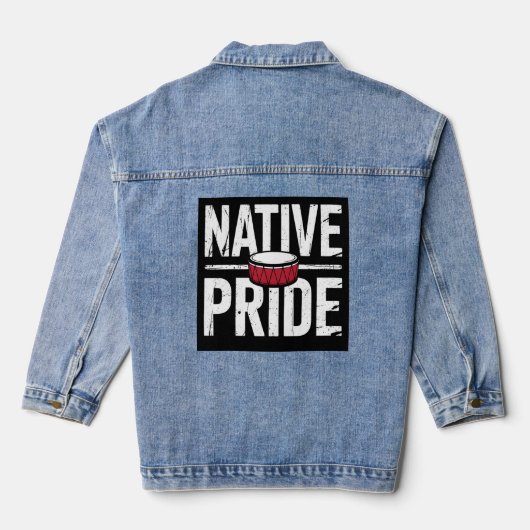 Inheemse trots – Symbool van het erfgoed van de in Denim Jacket (Achterkant)