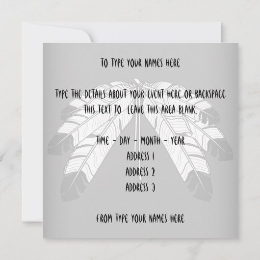 Inheemse Uitnodigingen Gepersonaliseerde Inheemse (Achterkant)