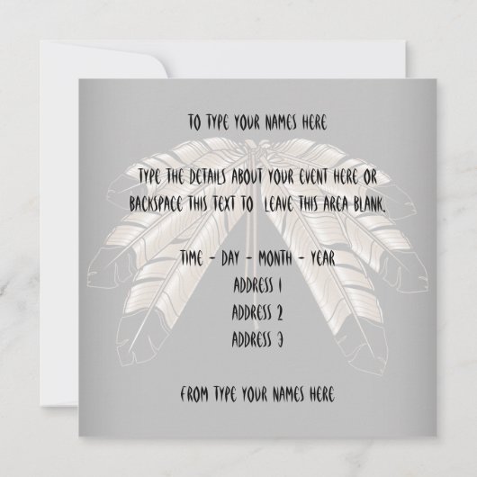 Inheemse Uitnodigingen Gepersonaliseerde Inheemse (Achterkant)