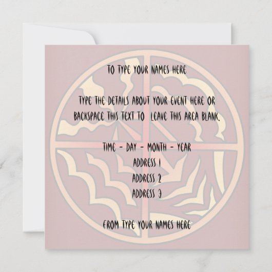 Inheemse Uitnodigingen Gepersonaliseerde Inheemse (Achterkant)