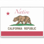 Inheemse vlag van Californië Sticker (Voorkant)