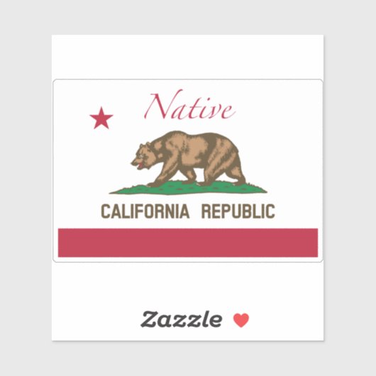 Inheemse vlag van Californië Sticker (Vel)