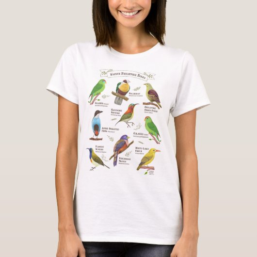 Inheemse vogels op de Filipijnen T-shirt (Voorkant)