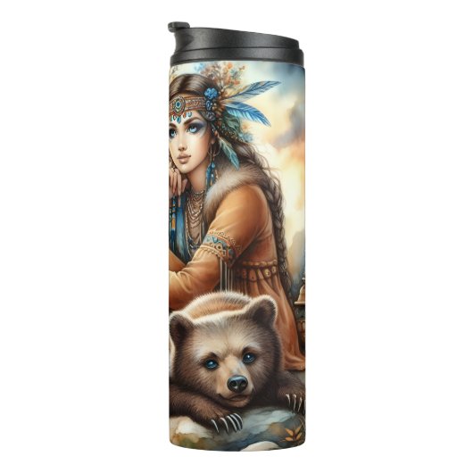 Inheemse vrouw, Beer Cub: kampvuur Thermosbeker (Geroteerd rechts)