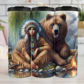 Inheemse vrouw, Beer: felle metgezel Thermosbeker