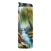 Inheemse vrouw, Beer, vuur: rustige stroom Thermosbeker (Geroteerd rechts)